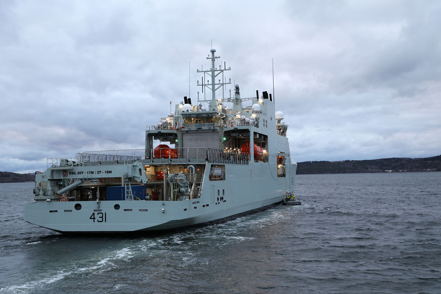 HMCS MARGARET BROOKE  embarks on sea trials.