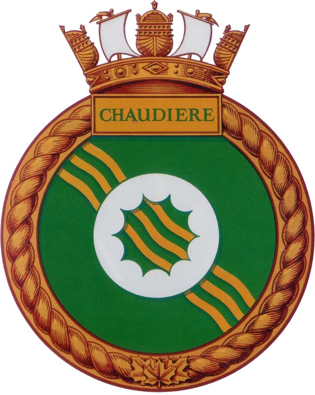 Royal Canadian Navy Pin Badge HMCS Chaudiere 