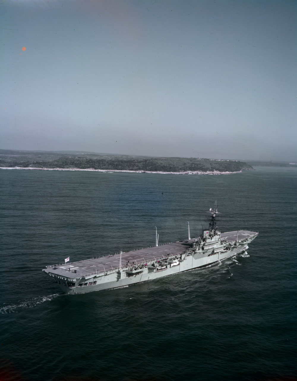 HMCS Magnificent from air stbd side June 1954. (National Archives of Canada)