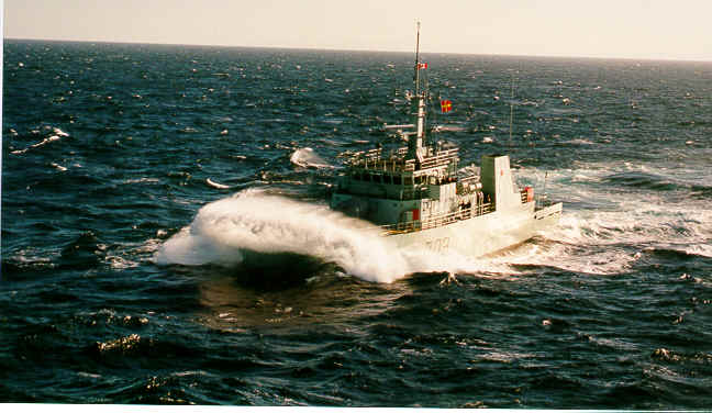 HMCS Edmonton in heavy seas.