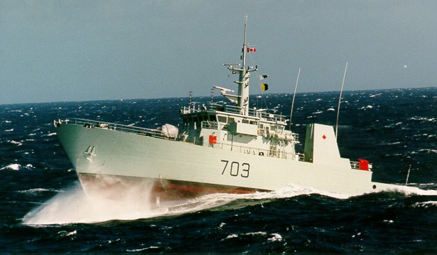 HMCS Edmonton in heavy seas.