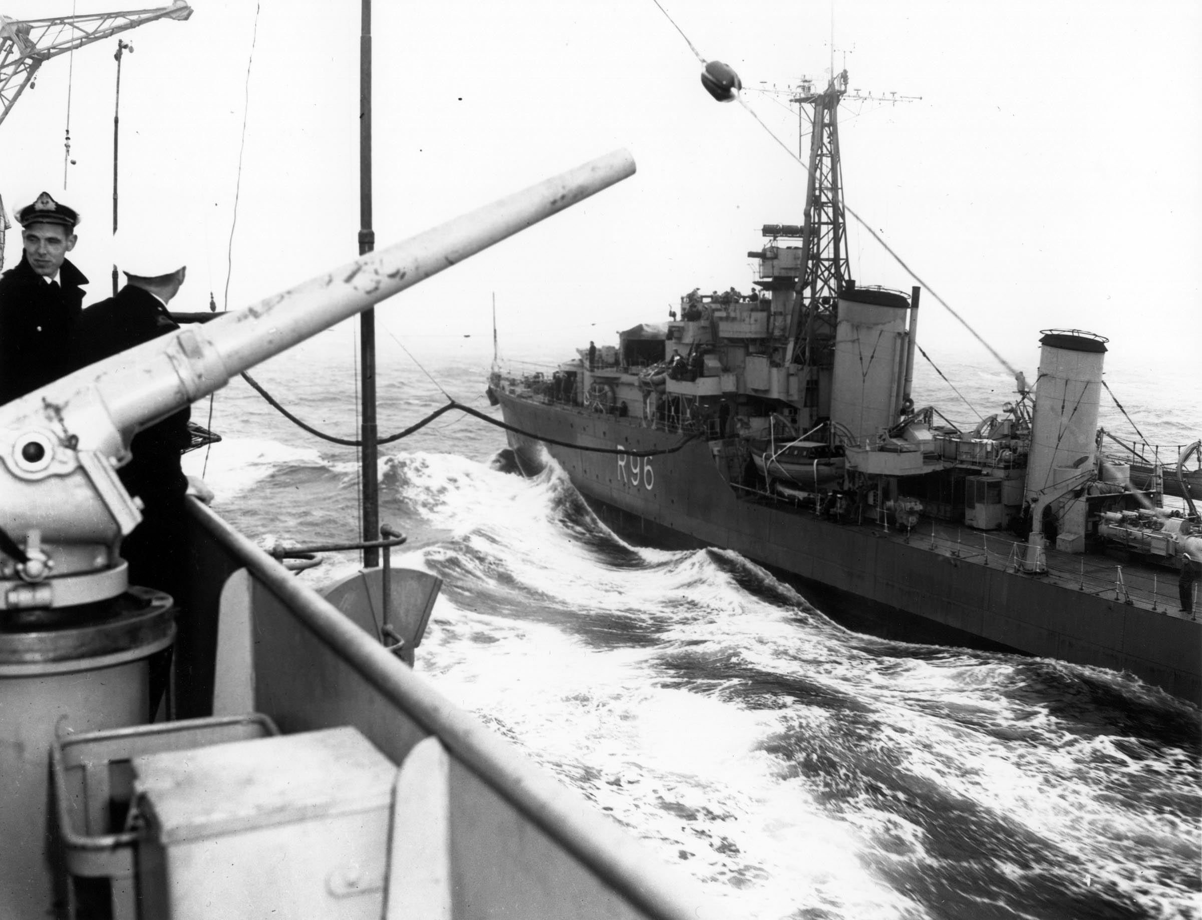 Nootka receives fuel during a replenishment at sea.
