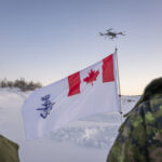 Members of the Advance Navel Capabilities Unit, based in Victoria, British Columbia, pilot a G15 Sentinel drone to test interoperability in arctic conditions as part of Operation NANOOK-NUNALIVUT in Inuvik, Northwest Territories on 27 February 2025. Photo by: Master Corporal Alana Morin, Joint Task Force - North, Yellowknife.