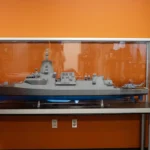 Deputy Commander of the Royal Canadian Navy, RAdm Charlebois, and the Director of Naval Major Crown Projects, Combatant, Capt(N) Tremblay, unveiled a detailed scale model of the River-class destroyer (Photo: Royal Canadian Navy).