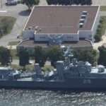 The HMCS Haida docked in front of the HMCS Star base built in 1997. The Department of National Defence says upgrades are in line for the naval base, with construction expected to begin in 2029.