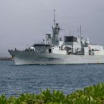 Royal Canadian Navy Halifax-class frigate HMCS Regina (FFH 334) departs Joint Base Pearl Harbor-Hickam, Hawaii, to commence the sea phase of Exercise Rim of the Pacific (RIMPAC) 2026, July 6.